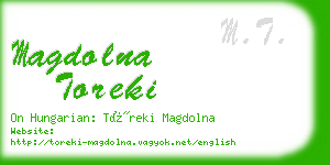 magdolna toreki business card